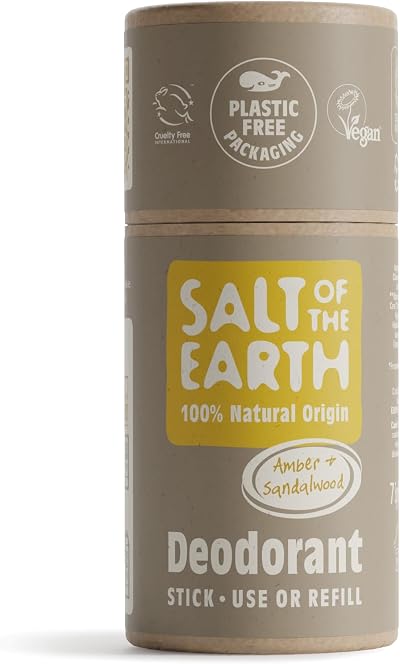 Salt Of The Earth Amber & Sandalwood Natural Deodorant Stick Refill 75g