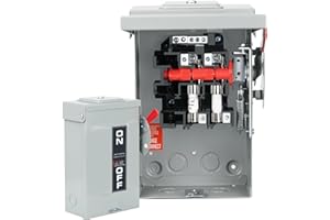 JINDOUZI 2P 30Amp 110/240V 2 Wire Fusible Heavy Duty Safety Switches，Ac Disconnect Switches Box，Quick Disconnect Safety Switch，Equipped with fuses