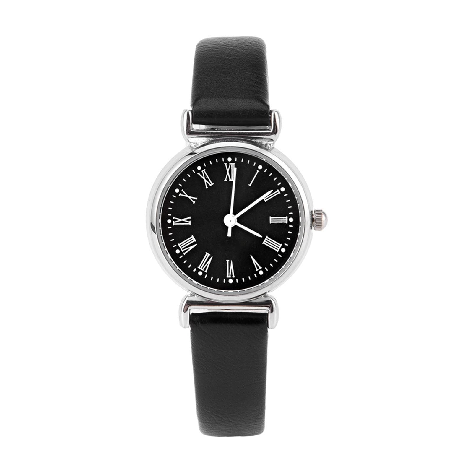 Watches for Women, Exquisite Small Fashion Dress Simple Retro Watch Leather mini Wrist Watch,with Round Dial and Durable Buckle for Various Occasions, Black Dial, Strap