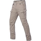 MANSDOUR Men's Cotton Hiking Tactical Pants Lightweight Stretch Military Combat Cargo Work Pants