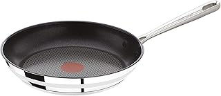 Tefal E85604 Jamie Oliver Pfanne, Bratpfanne, 24cm, Induktionspfanne, integrierter Temperaturanzeiger, Antihaft-Versiegelung aus Edelstahl