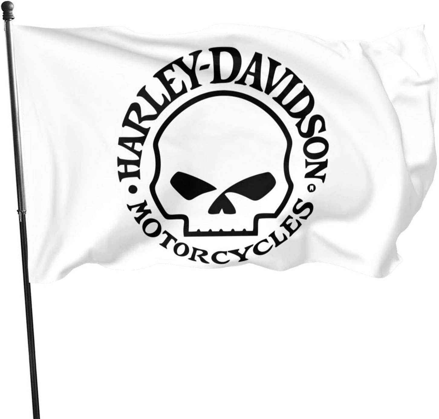 Harley Davidson Flag Skull Flag 3x5 Feet Banner - Vivid Color Colorfast Uv Resistant Garden Decoration,Outdoor Decoration Flag