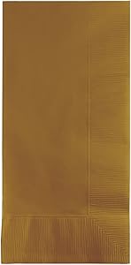 Creative Converting Touch of Color 100 Count 2-Ply Paper Dinner Napkins, Glittering Gold