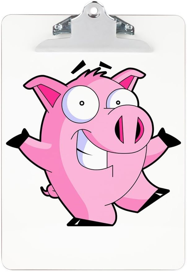 Clipboard Pig Cartoon