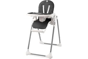Sweety Fox High Chairs for Babies and Toddlers - Black - Adjustable Portable & Foldable Baby High Chair with Bib Included - Removable Baby Chair Tray - Compact Reclinable Baby Highchairs