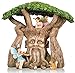 Joykick Fairy Garden Ancient Tree Kit - Miniature Hand Painted Figurine Statues with Accessories - Set of 4pcs for Your House or Lawn Decor