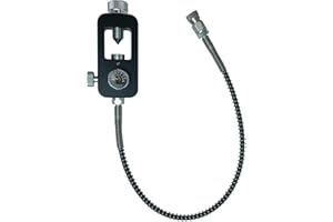 Pautaca Scuba Yoke Paintball Fill Station with 20Inches Microbore PCP High-Pressure Hose PW 4500PSI, Compatible with Standard K-Valve, J-Valve and H-Valve,Black