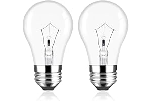 Brtstiun Dimmable Microwave Light Bulb 2 Pack 40 Watts Oven Light Bulb Replacement A15 High Heat E26 for Stove Hood, Refrigerator, Microwave, Warm White Refrigerator Light Bulb 2700K