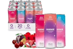 Drink Your Meditation Mocktails Non Alcoholic Drinks (Shark Tank) | SPARKLING Adaptogen Drink | L-Theanine & Ashwagandha for Calm & Clarity | 0 Added Sugar 0 Caffeine, (Variety) Mocktails, 11.5 Fl Oz (Pack of 12)