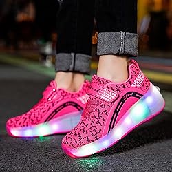 Nsasy Roller Shoes Girls Boys Wheels Sneakers Led