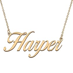 HUAN XUN Customized Custom Simple Any Name Necklace