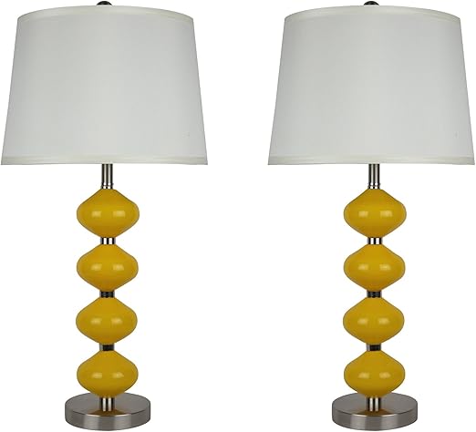 yellow glass table lamp