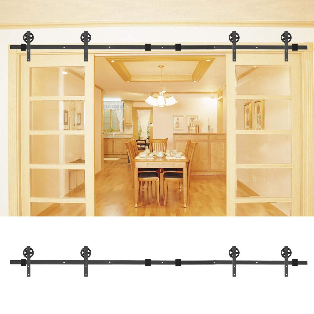 Barn Door Sliding Kit,12FT Sliding Door Rail Track Kit Industrial Round