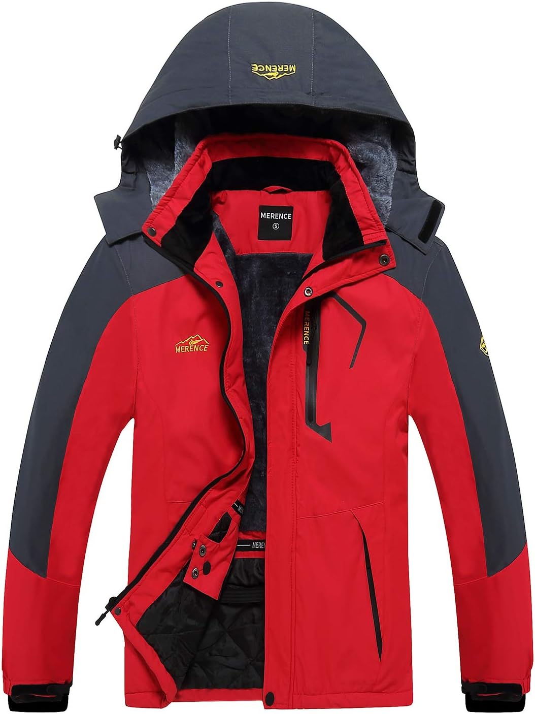 Men's Mountain Waterproof Ski Jacket Windproof Rain Jacket U219WCFY028, Red, XL Buy Online at