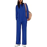 COCCKO Womens Sweatsuits 2 Piece Sets Fall Side Slit Sweatshirt Wide Leg Sweatpant Airport Travel Outfits Tracksuits
