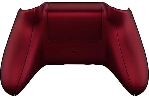 eXtremeRate Soft Touch Grip Custom Bottom Shell Back Panels for Xbox One S & One X Controller, Scarlet Red Replacement Back S