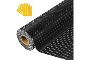 LANBOS 7.5x25 FT Garage Floor Mat, 2.8mm Thickened Flooring Roll for Under Car with 20Pcs Tapes, 188SQFT Diamond Plate, Non-Slip Floor Protector Mat for Garage, Warehouse, Gyms, Trailer(Black)