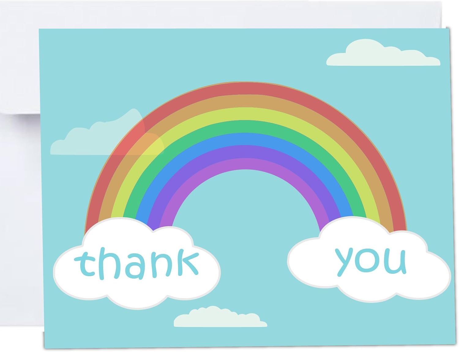 Amazon Com Rainbow Clouds Thank You Cards With Envelopes 10 Pack