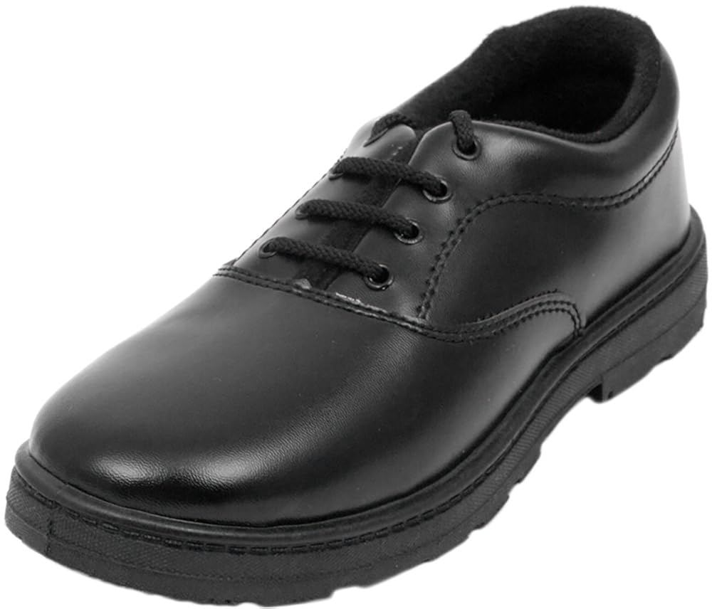 Buy Asian shoes Boys' Black Patent Leather School Shoes 12 UK at