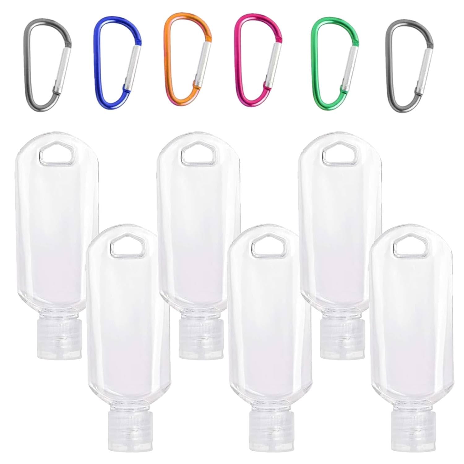 Uskerb 6pcs 50ml Clear Portable Travel Bottles with Leak-Proof Design - TSA Approved, Refillable & Easy-Squeeze Containers for Sanitizers & Liquids