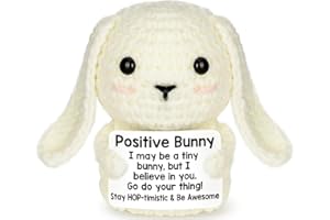ETERFORDISTA Mini Inspirational Positive Crochet Animals Bunny Cute Easter Basket Essentials Stuffers for Teen Funny Easter Egg Things for Kids Friend Emotional Motivational Graduation Birthday for Him Her