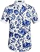 Hawaiian Shirt for Men, Beach Shirts for Men, Tropical Shirts Short Sleeve Floral Casual Button Down (X-Large, Blue (068))