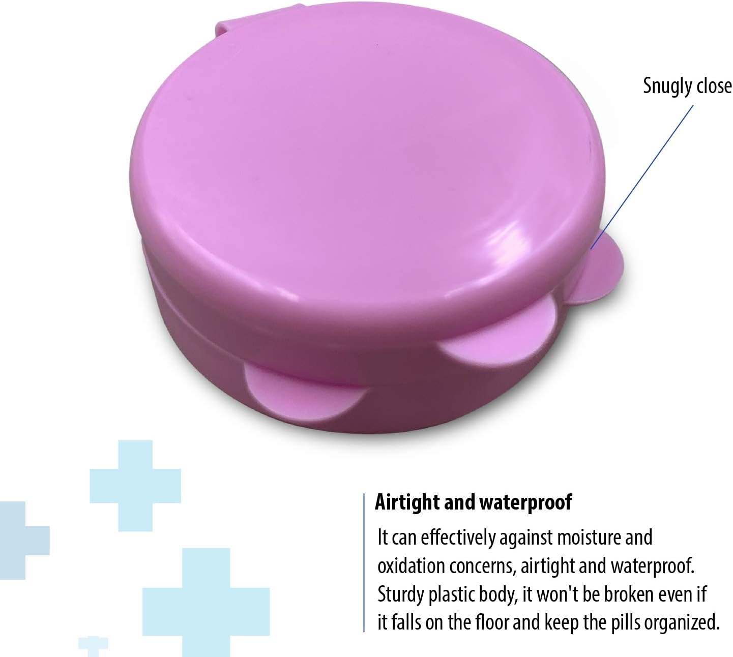 3 Pack - Open Lid Round Pill Box Organizer Pocket Small case Holder,Daily containers. Medicine Holder, Ideal for Medication, Vitamin, Supplement, Perfect Travel: Health & Personal Care