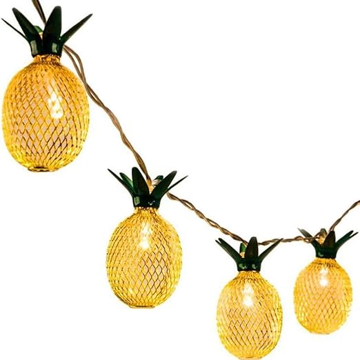 Piña solar ligera de la secuencia 20LED 16.4 pies de hierro piña solar