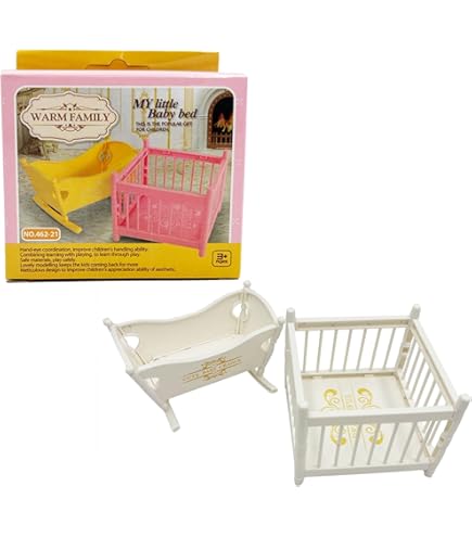 Melody Jane Dollhouse Miniature Baby White Wooden Playpen - 1:12 Scale Nursery Furniture - View #2