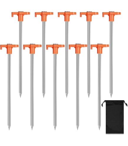 10 pices piquets de tente en mtal de 20 cm pour bche de camping piquets