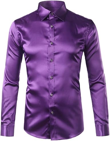 camisa satinada hombre