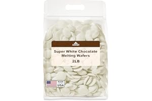 ASOZI Super White Chocolate Melting Wafers 2lb – Smooth and Creamy, Perfect for Dipping, Baking, Candy Making, and Decorating Desserts – Ideal for Fountains, Coating, and Molded Chocolates (Super White Chocolate)