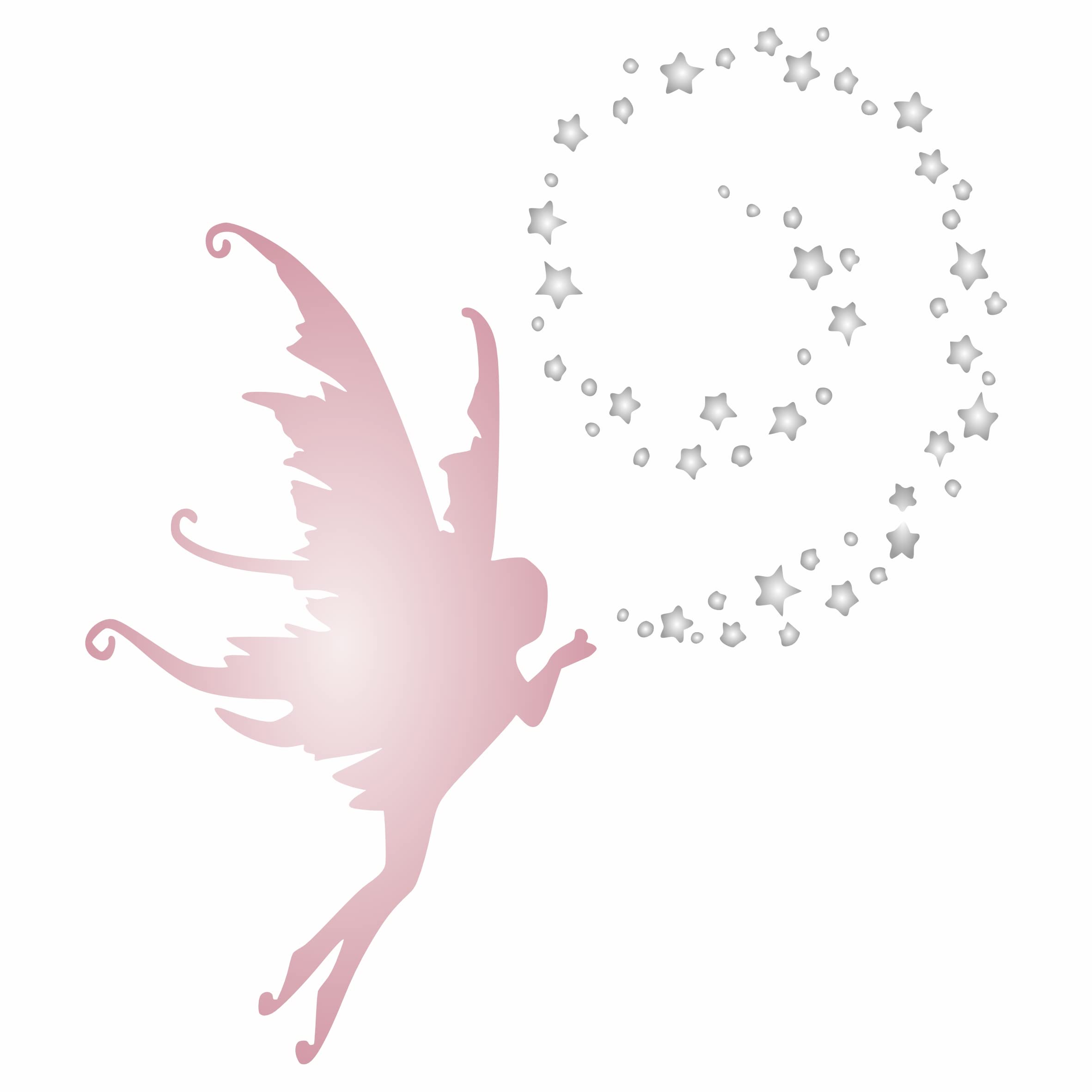 Fairy Magic Stencil, 7 x 7.8 cm (S) - Classic Stars Fairy Magic Dust Stencils for Painting Template