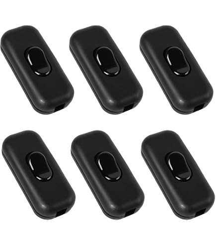 Xiaoyztan 10 Pcs in-line Light Switches Black Plastic Shell ON/Off
