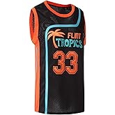 BOROLIN Mens Basketball Jersey #33 Jackie Moon Flint Tropics 90s Movie Shirts