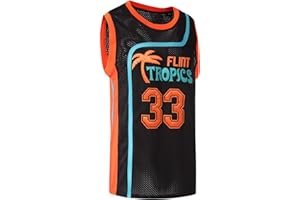 BOROLIN Mens Basketball Jersey #33 Jackie Moon Flint Tropics 90s Movie Shirts