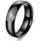TIGRADE Black Titanium Ring 2mm 4mm 6mm 8mm Dome High Polished Wedding Band Size 3-14.5