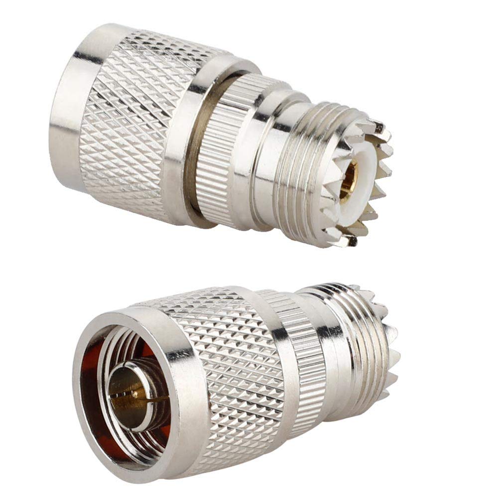 POFET 2 Pack UHF Female SO239 to N Male RF Coaxial Adapter for WiFi Radio Extension Coaxial