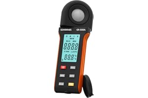 GOYERRNES Illuminance Light Meter, Digital Lux Foot Candles Meter 0.1~400,000 Lux (0.1~40,000 FC) with 270º Rotatable Detector, Lumen Meter Luxmeter for Plants LED Lights Indoor Outdoor