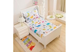 KWLOVER 2PC Soft Bed Fitted Sheet and Pillowcases Set,Animals Printed Bed Sheets for Kids Boys Girls Twin Size Bed (Colorful Animals, Twin)