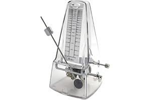 NALU Metronome - Classic Mechanical Wind-Up Design with Bell for Piano, Guitar, Violin & All Instruments (N-Transparent)