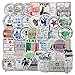 60-Pcs PVC Stickers Vinyl Postmark Laptop Car Decals Waterproof Sunlight-Proof Durable for Cars Motorbikes Luggage Skateboard Decor