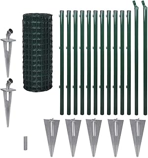 vidaXL Gitterzaun 25x1m Zaunset Gartenzaun Zaunsatz Maschendraht Metallzaun