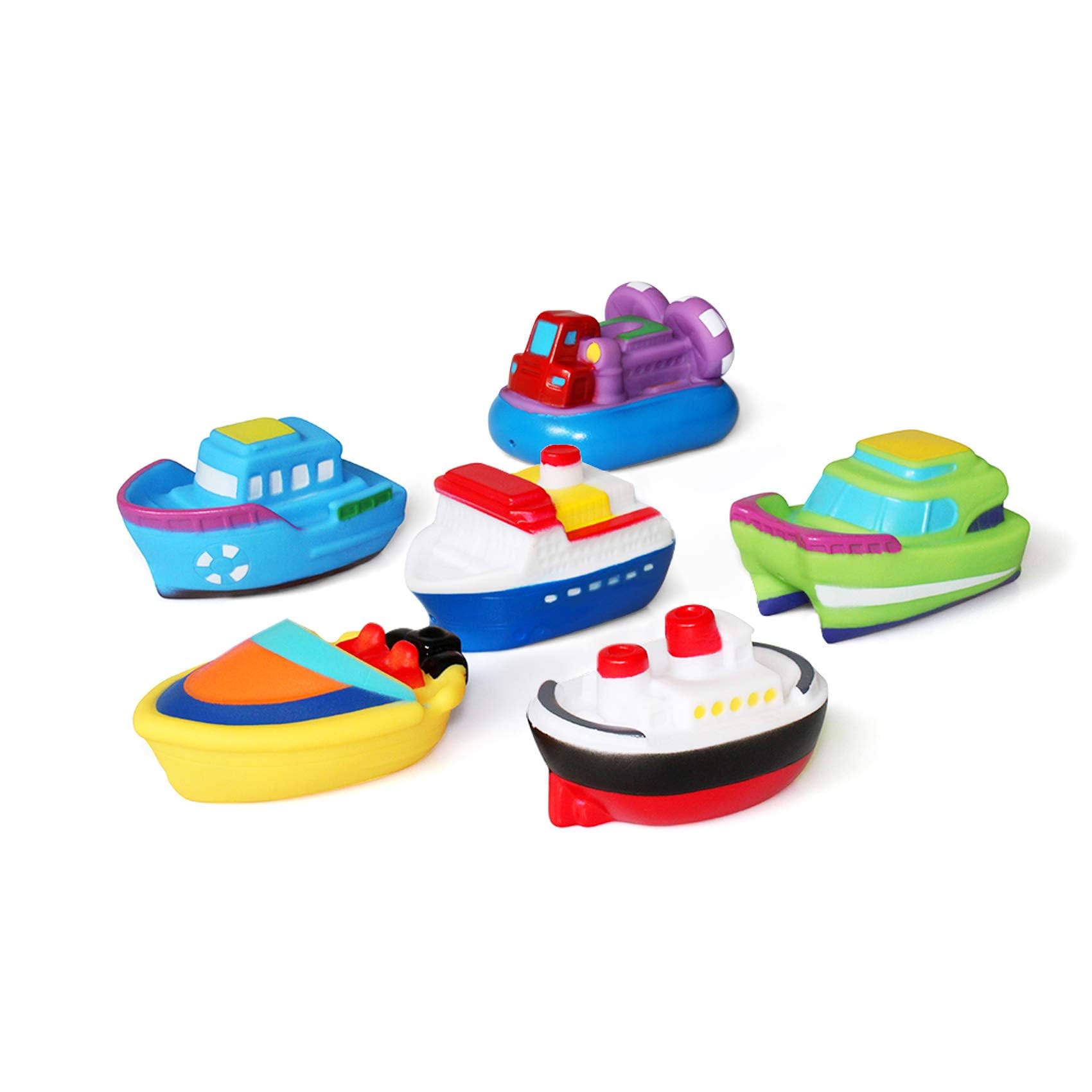 Bath Toys Floating Bath Boat Toys(6PCS),Baby Soft Rubber Bath Time Toys,Bathtub Learning Bathtub Toys and Soft Bath Toys for Toddlers