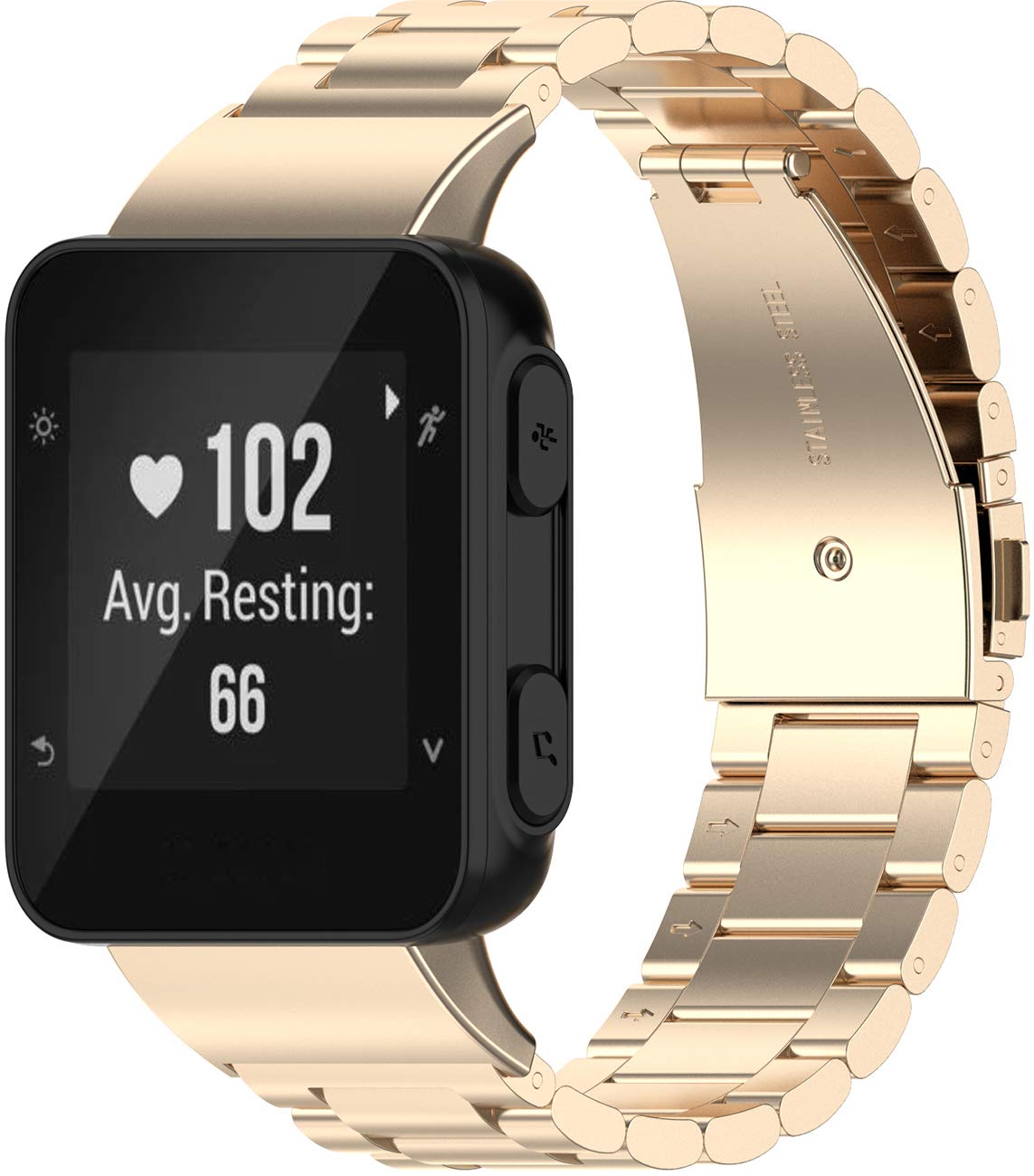 Shieranlee Metal Straps Compatible with Garmin Forerunner 35 Strap/Garmin Approach S10 Strap, Replacement Stainless Steel Wristband Bands for Forerunner 35/Garmin Approach S10 Golf Watch