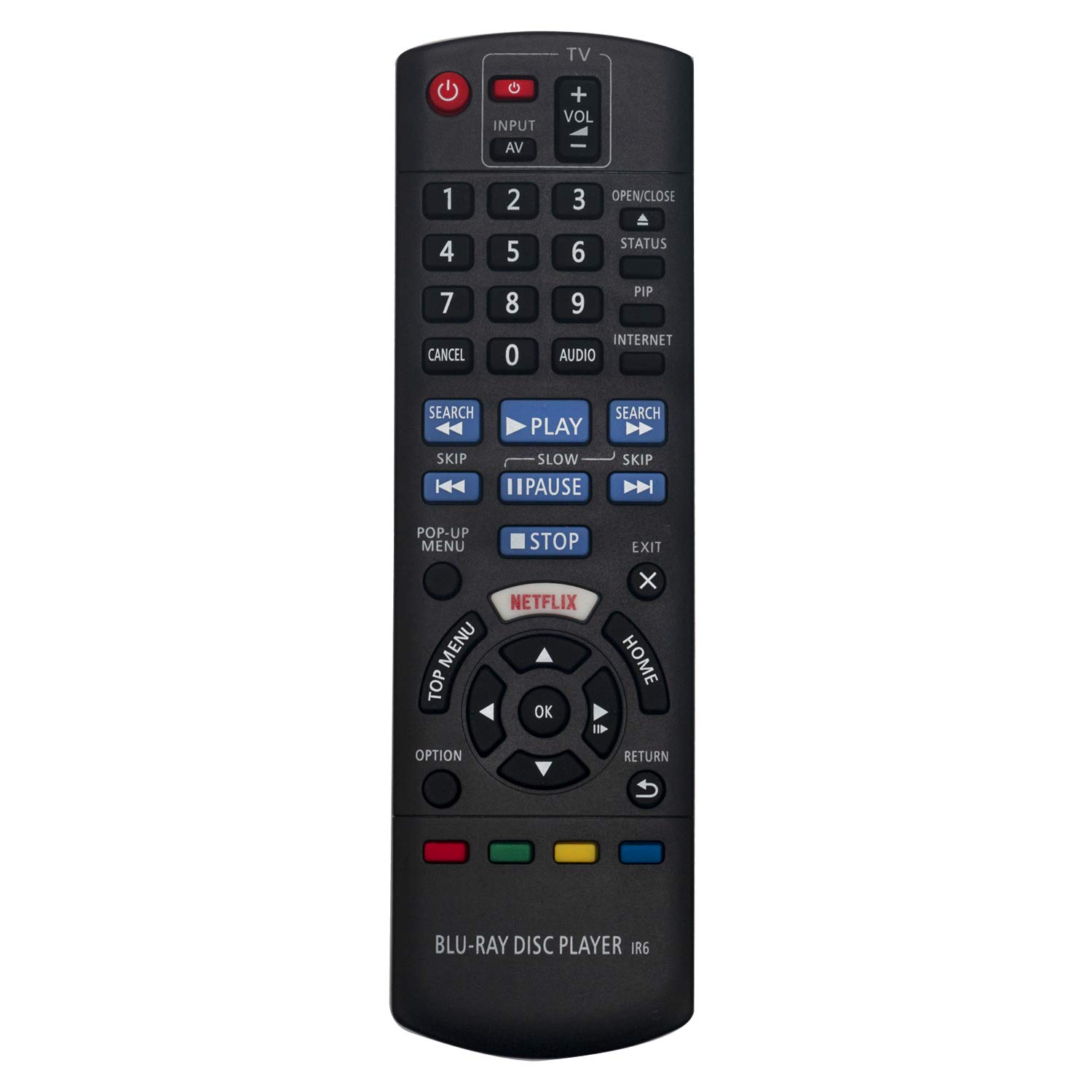 AULCMEET N2QAYB001029 Replaced Remote Control Fit for Panasonic Blu-ray Disc DVD Player DMP-BD83 DMP-BD833 DMP-BD84 DMP-BD843 DMP-BD83GN DMP-BD84GN DMP-BDT165 DMPBDT167 DMP-BDT168 DMP-BD833GN