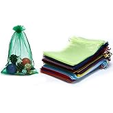 LOOKSGO 25 pcs 8x12 Inches Drawstring Organza Bags Wedding Party Favor Gift Candy Toys Makeup Pouches Gift Bag (Assorted colors)