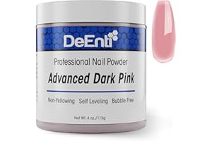 DEENTERPRISES, INC. DeEnti Acrylic Nail Powder, 4oz Dark Pink Acrylic Powder Dip for Nails, Long Lasting Salon Quality, Bubble Free Professional Manicures, Fake Nails, Carving & Extensions