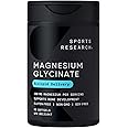 Sports Research® Magnesium Glycinate - Supports Restful Sleep & Enzymatic Processes - 160 mg Chelated Magnesium - Liquid Soft