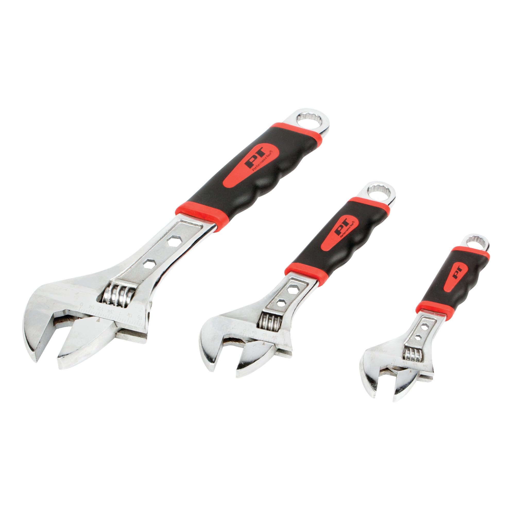 PERFORMANCE TOOL W30703 3 Piece Cushion Grip Adjustable Wrench Set